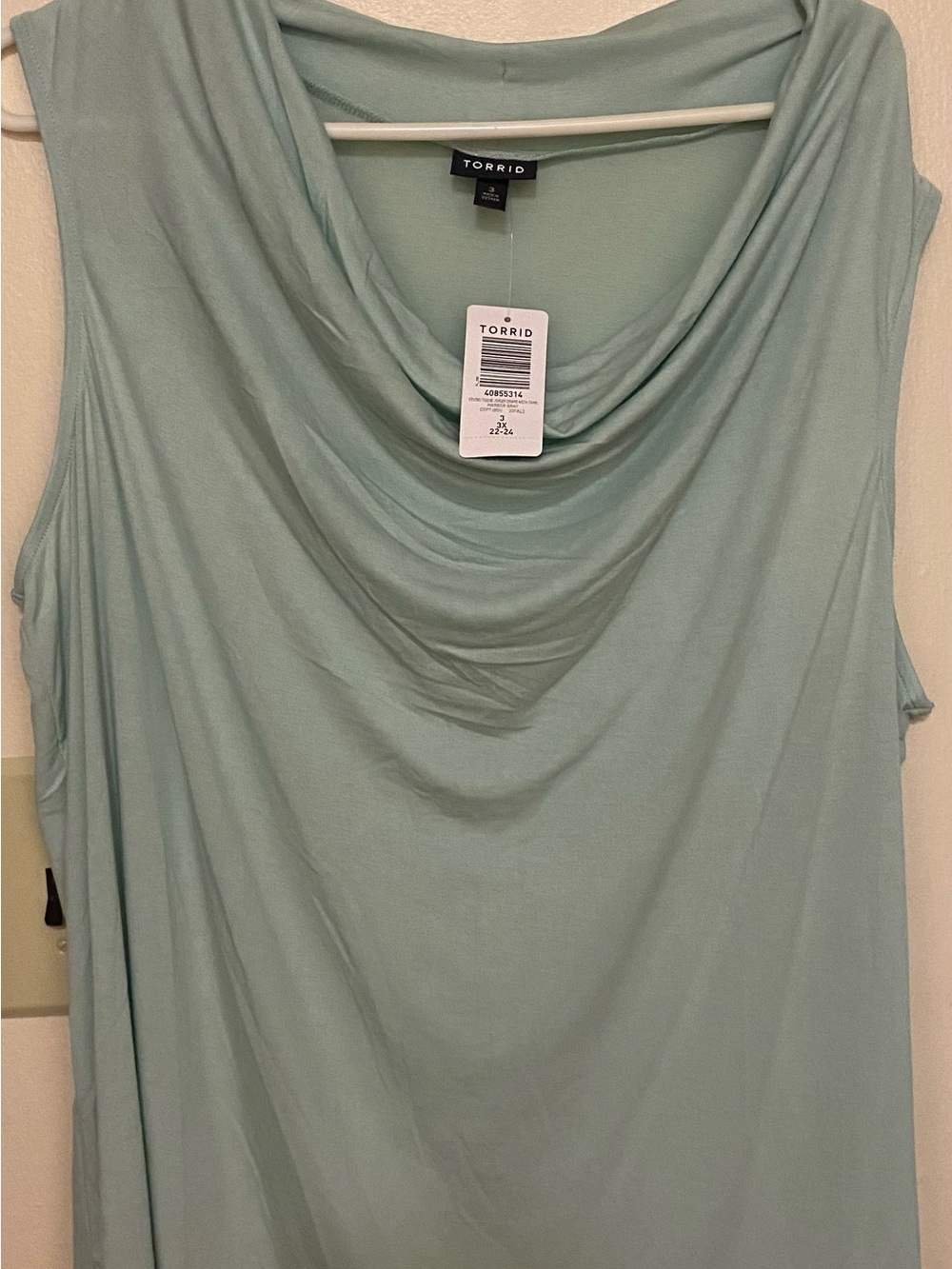 Torrid Mint Draped Cowl Neck Sleeveless Tank